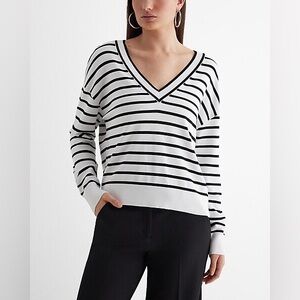 Reversible Striped Silky Soft Sweater size small